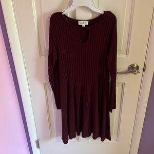 Maroon sweater dress